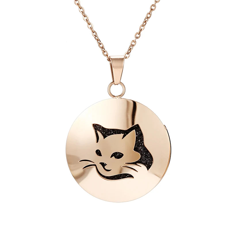 lotus necklace Aromatherapy Essential Oil Diffuser Locket Perfume Necklace Stainless Steel Locket with Felt Pads For Woman