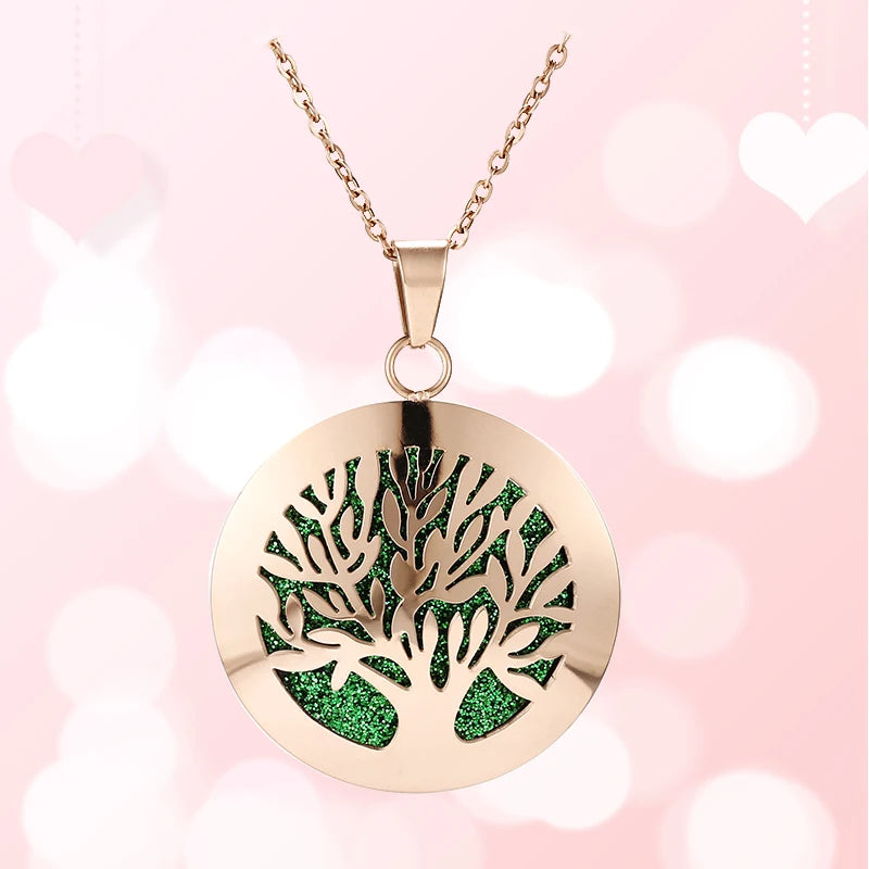 lotus necklace Aromatherapy Essential Oil Diffuser Locket Perfume Necklace Stainless Steel Locket with Felt Pads For Woman