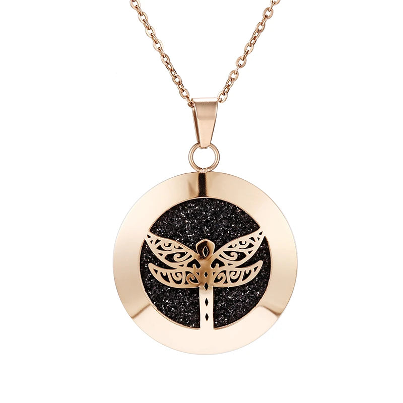 lotus necklace Aromatherapy Essential Oil Diffuser Locket Perfume Necklace Stainless Steel Locket with Felt Pads For Woman