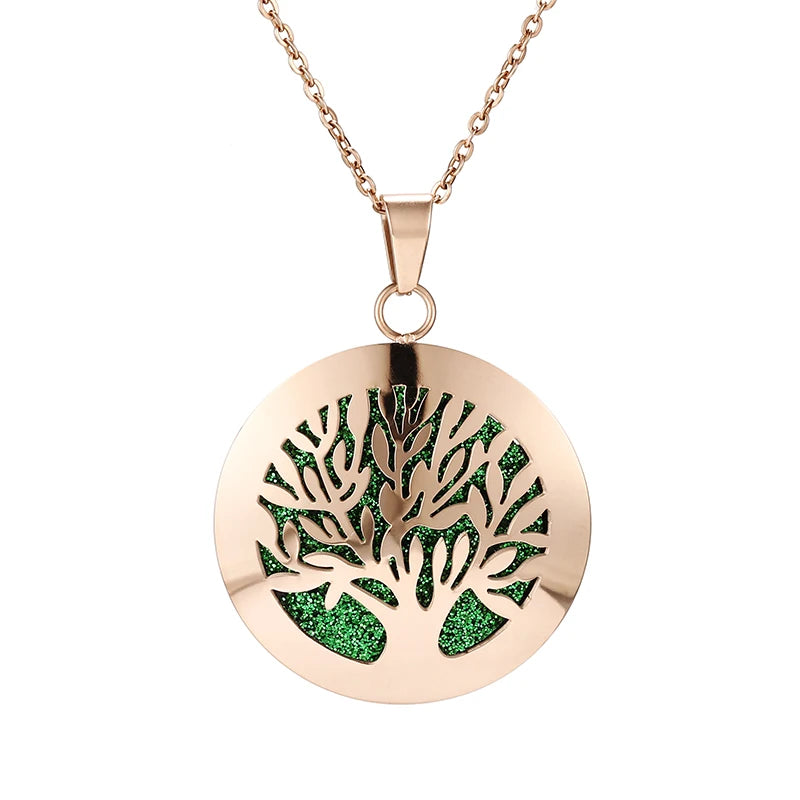 lotus necklace Aromatherapy Essential Oil Diffuser Locket Perfume Necklace Stainless Steel Locket with Felt Pads For Woman
