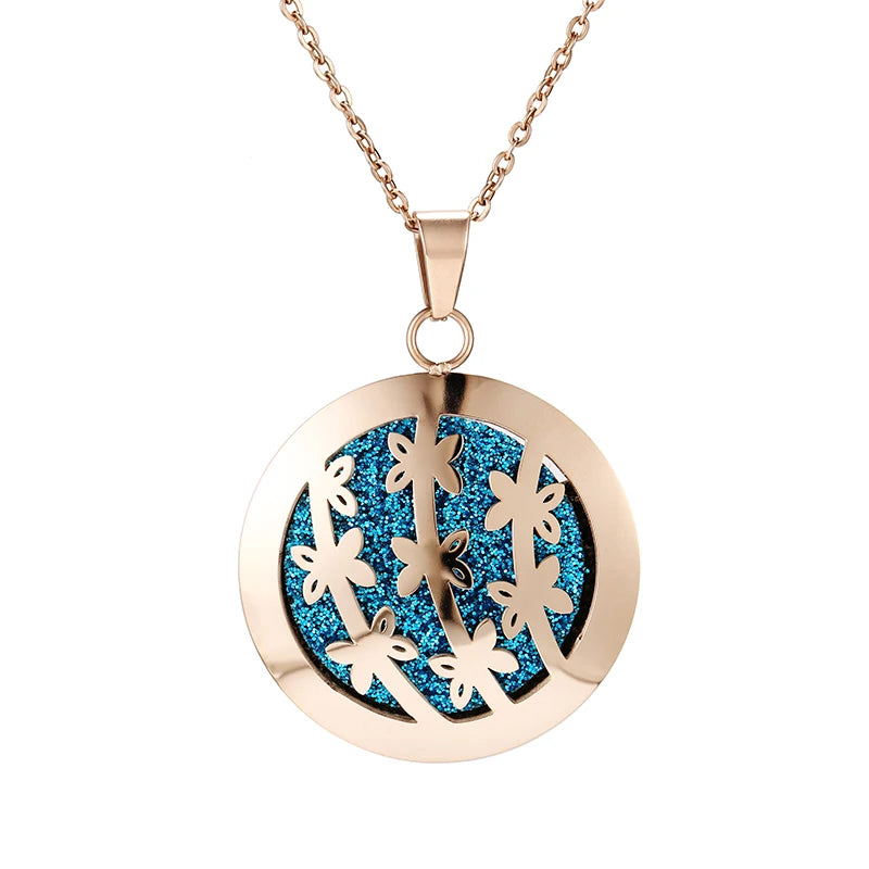 lotus necklace Aromatherapy Essential Oil Diffuser Locket Perfume Necklace Stainless Steel Locket with Felt Pads For Woman