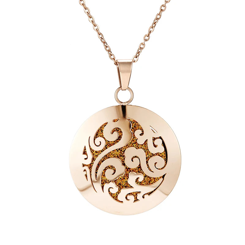 lotus necklace Aromatherapy Essential Oil Diffuser Locket Perfume Necklace Stainless Steel Locket with Felt Pads For Woman