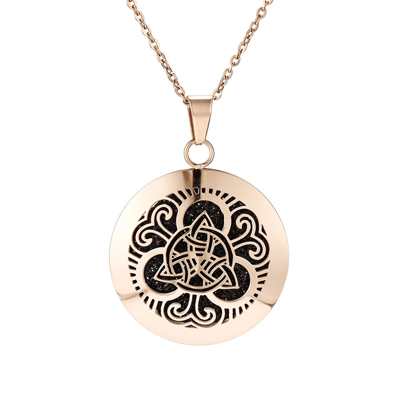 lotus necklace Aromatherapy Essential Oil Diffuser Locket Perfume Necklace Stainless Steel Locket with Felt Pads For Woman