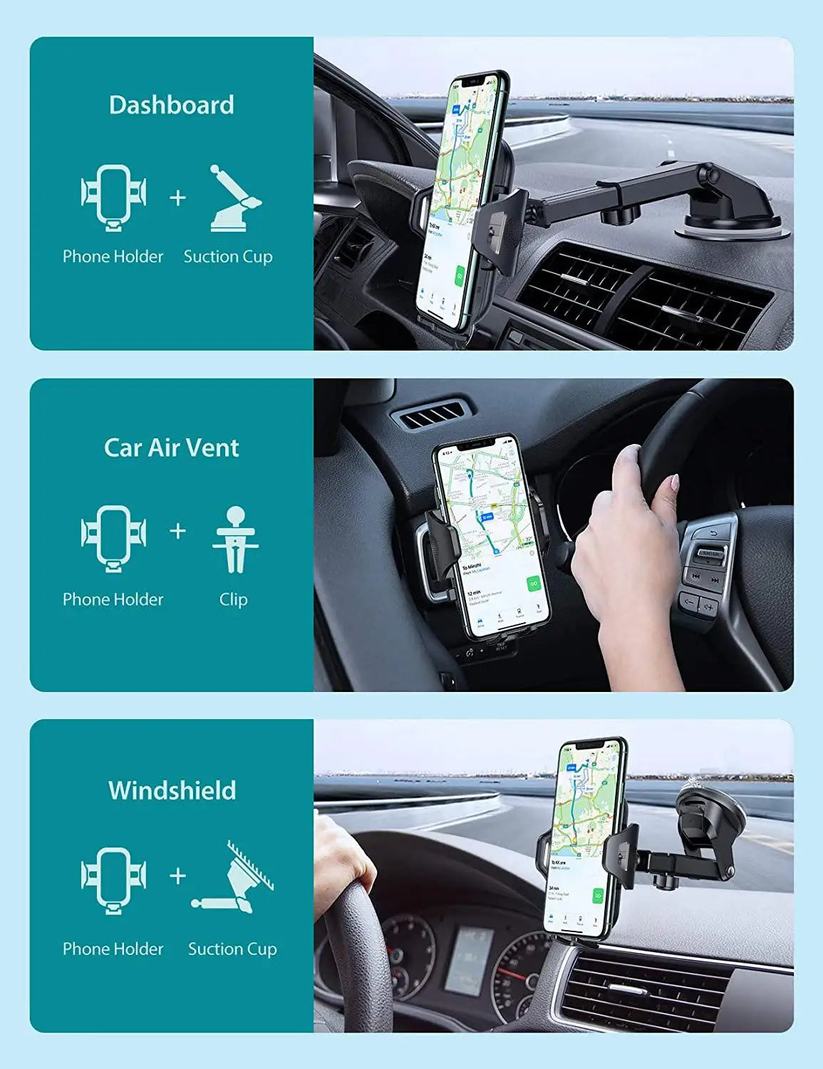 New Sucker Car Phone Holder Mobile Phone Holder Stand in Car No Magnetic GPS Mount Support For iPhone 11 Pro Xiaomi Samsung