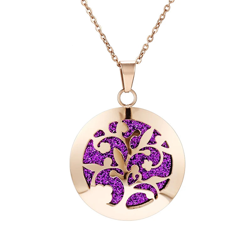 lotus necklace Aromatherapy Essential Oil Diffuser Locket Perfume Necklace Stainless Steel Locket with Felt Pads For Woman