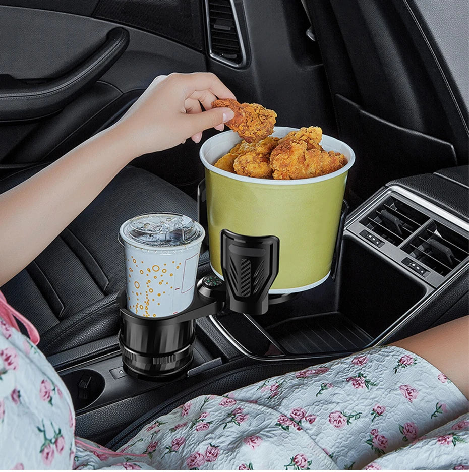 SEAMETAL 2 IN 1 Car Cup Holder Expander Adapter Base Vehicle Drinking Bottle Phone Organizer for Auto Car Styling Accessories