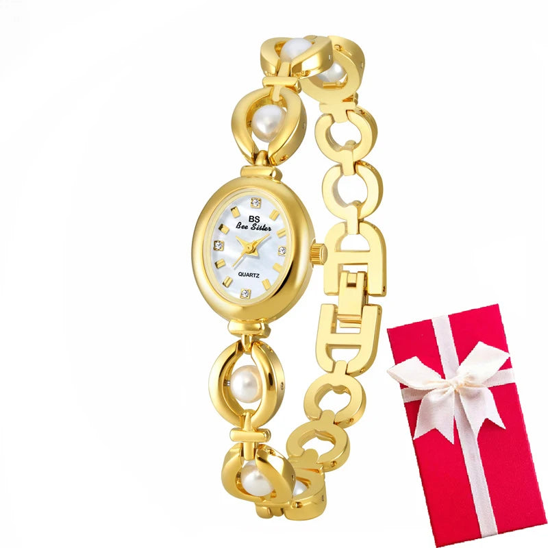 Bee Sister New Luxury Brand Women Wrist Watches Small Green Classic Stainless Steel Reloj De Mujer Fashion Watch for Ladies