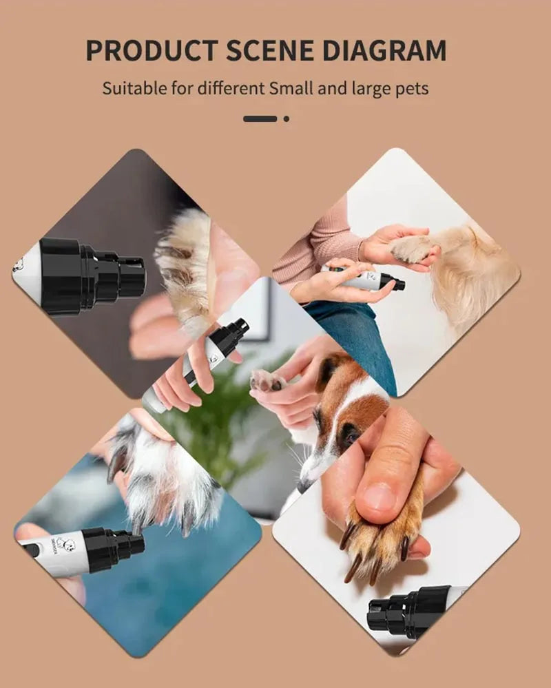 Painless Electric Dog Nail Grinder for Small Large Dog Cat Nail Clippers Pet Paws Nail Grooming USB Charging Trimmer Pet Supplie
