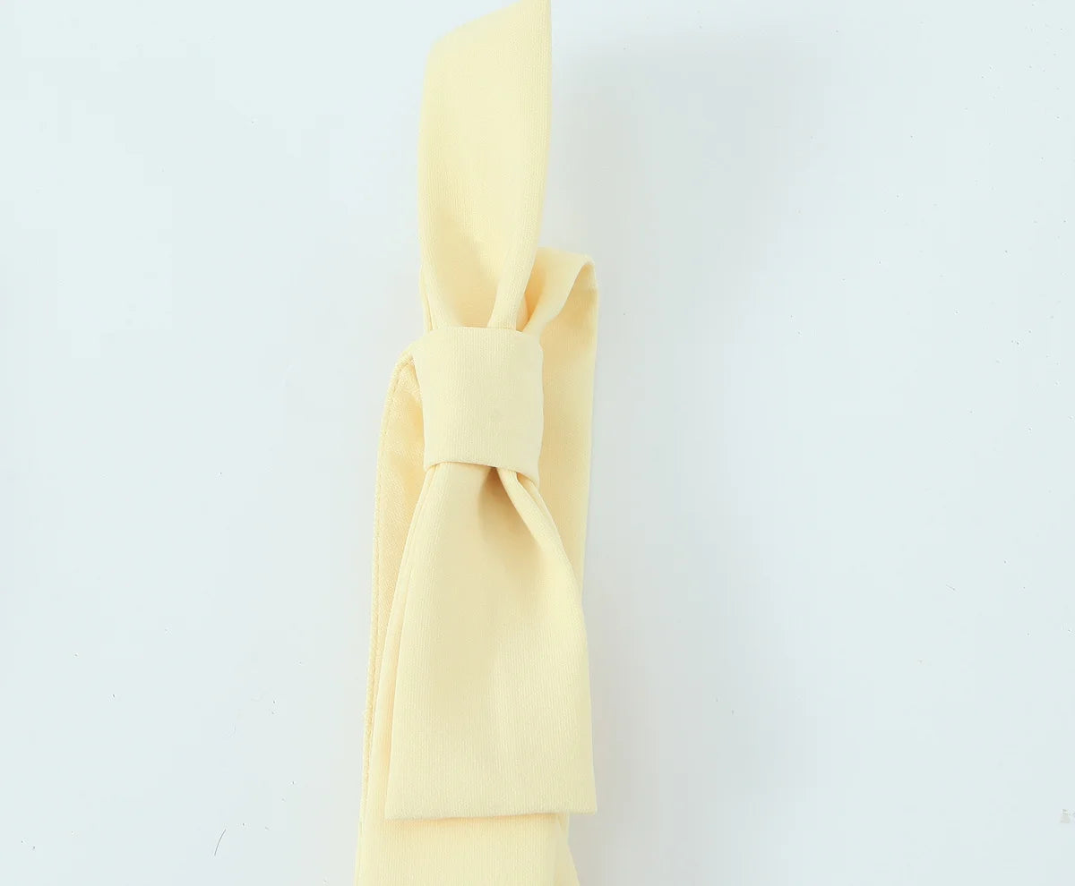 TRAFZA Summer Woman Elegant High Street Solid Side Zipper Slim Tops Women's Chic Sexy Sleeveless Bow Square Collar Sling Top