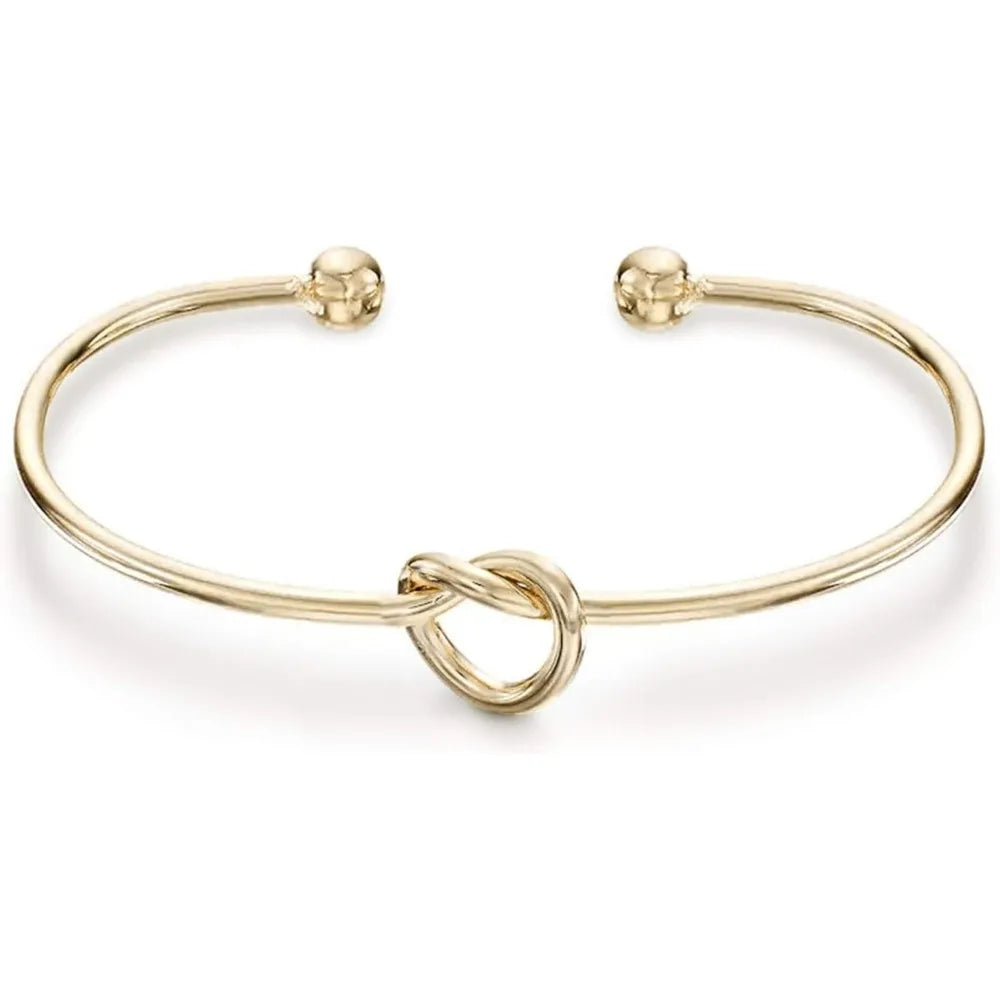 K Gold Plated Silver Plated Forever Love Knot Infinity Bangle Bracelets for Women | Adjustable Gold Bangle Bracelet for Women
