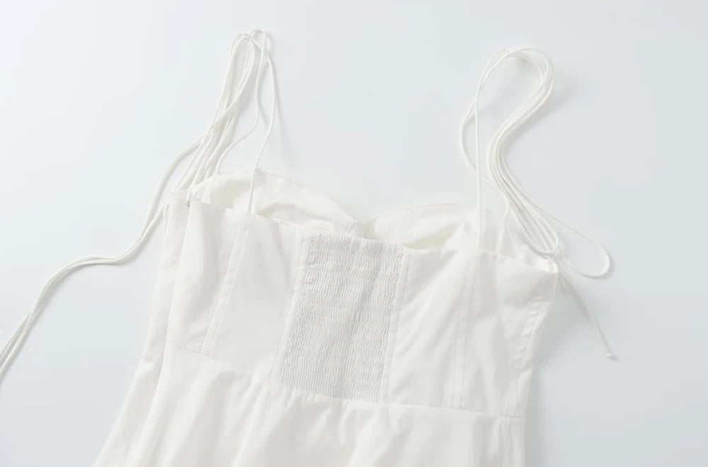 TRZA-Asymmetric Bustier Tops for Women, Sweetheart Neck, Tied Thin Straps, Side Zipper, Female Camis, Sexy Fashion