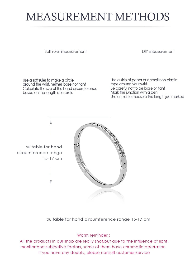 MOONLIGHT Fashion Cubic Zirconia Cuff Bangles for Women Trendy Titanium Steel Circular Classic Bracelet Female Jewelry Gift