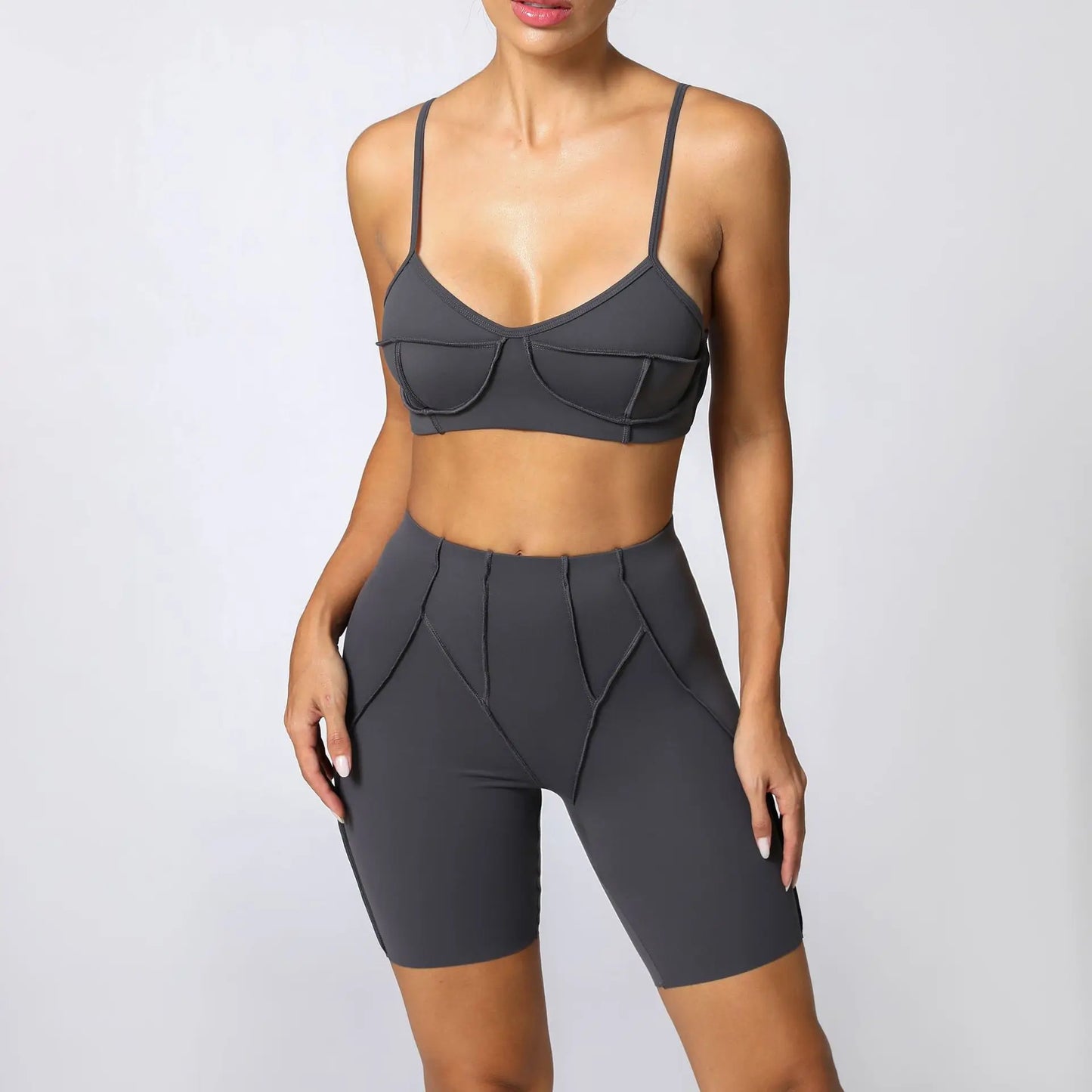 Seamless Yoga Sets Sports Fitness High Waist Hip-lifting Shapeing Trousers Backless Bra Suit Workout Gym Leggings Sets for Women