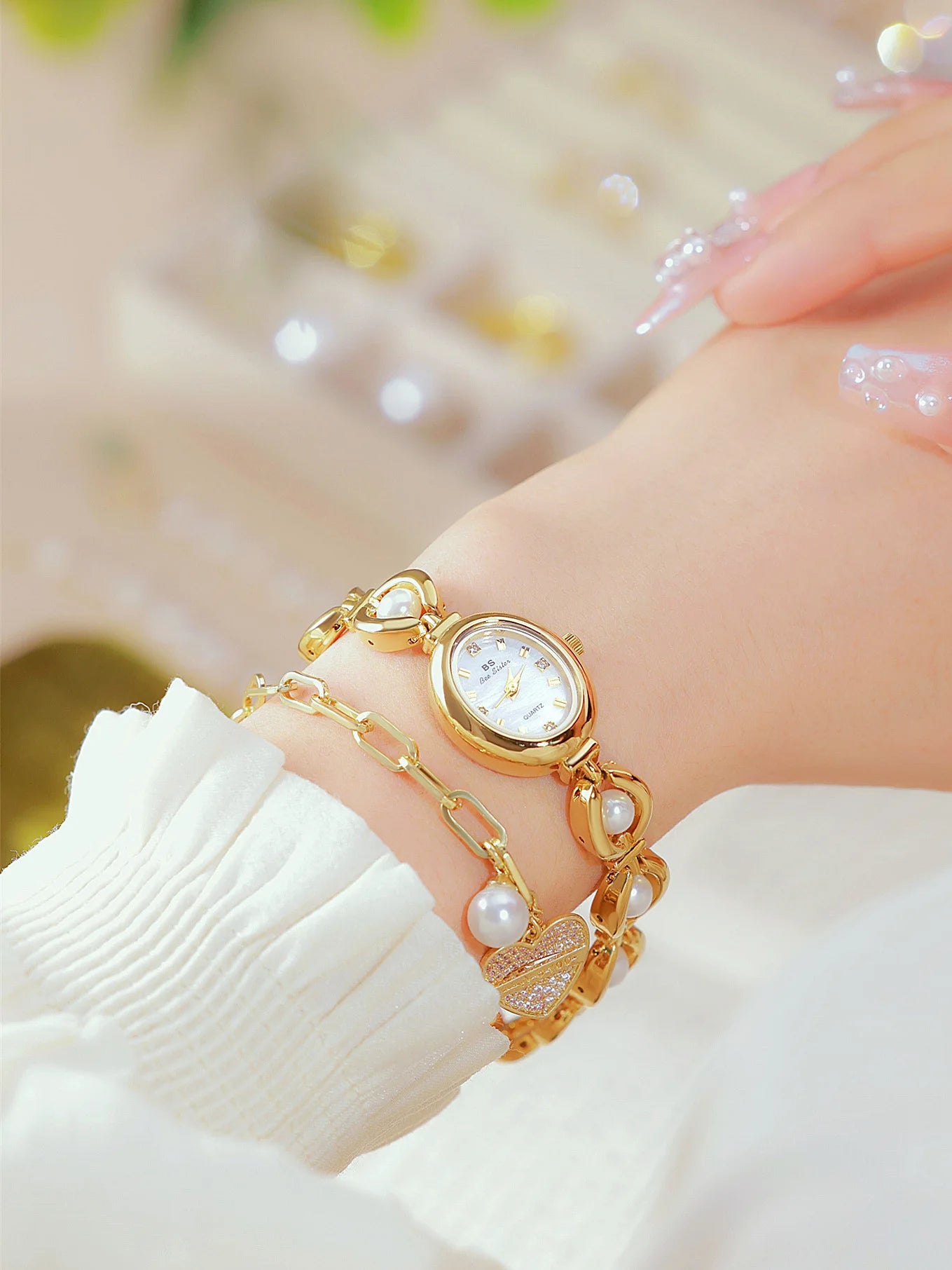 Bee Sister New Luxury Brand Women Wrist Watches Small Green Classic Stainless Steel Reloj De Mujer Fashion Watch for Ladies