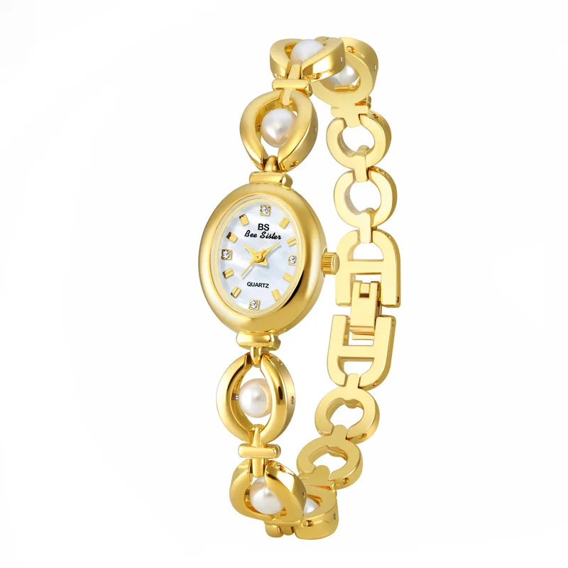Bee Sister New Luxury Brand Women Wrist Watches Small Green Classic Stainless Steel Reloj De Mujer Fashion Watch for Ladies