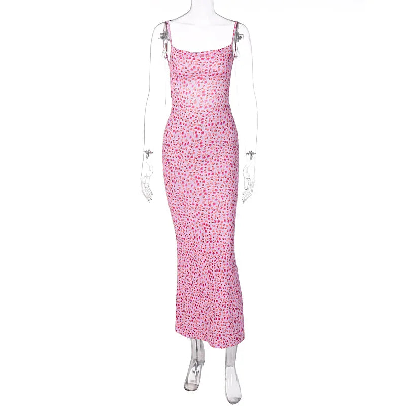 Cryptographic Cottagecore Fairy Floral Sexy Backless Maxi Dress Women Summer Party Club Slip Sundresses Outfits Clothes Vestido