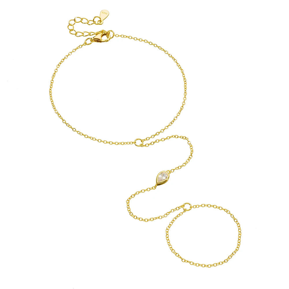 Wholesale Jewelry 925 Sterling Silver 14K Gold Plated Summer Beach Vacation Cz Zircon Layer Bracelet For Women