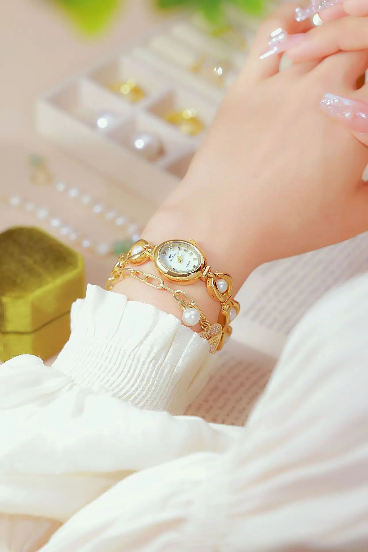 Bee Sister New Luxury Brand Women Wrist Watches Small Green Classic Stainless Steel Reloj De Mujer Fashion Watch for Ladies