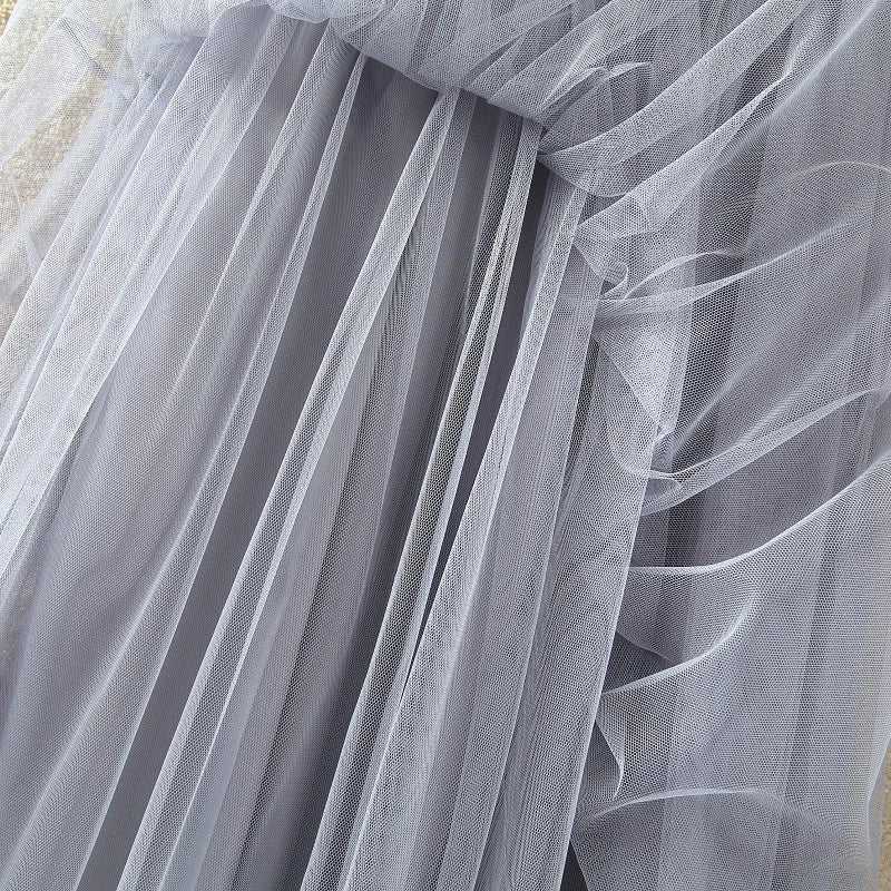 Vintage Tulle Skirt Women Streetwear Elastic High Waist Mesh Pleated Skirts Summer Elegant Korean A Line Office Ladies Skirt New