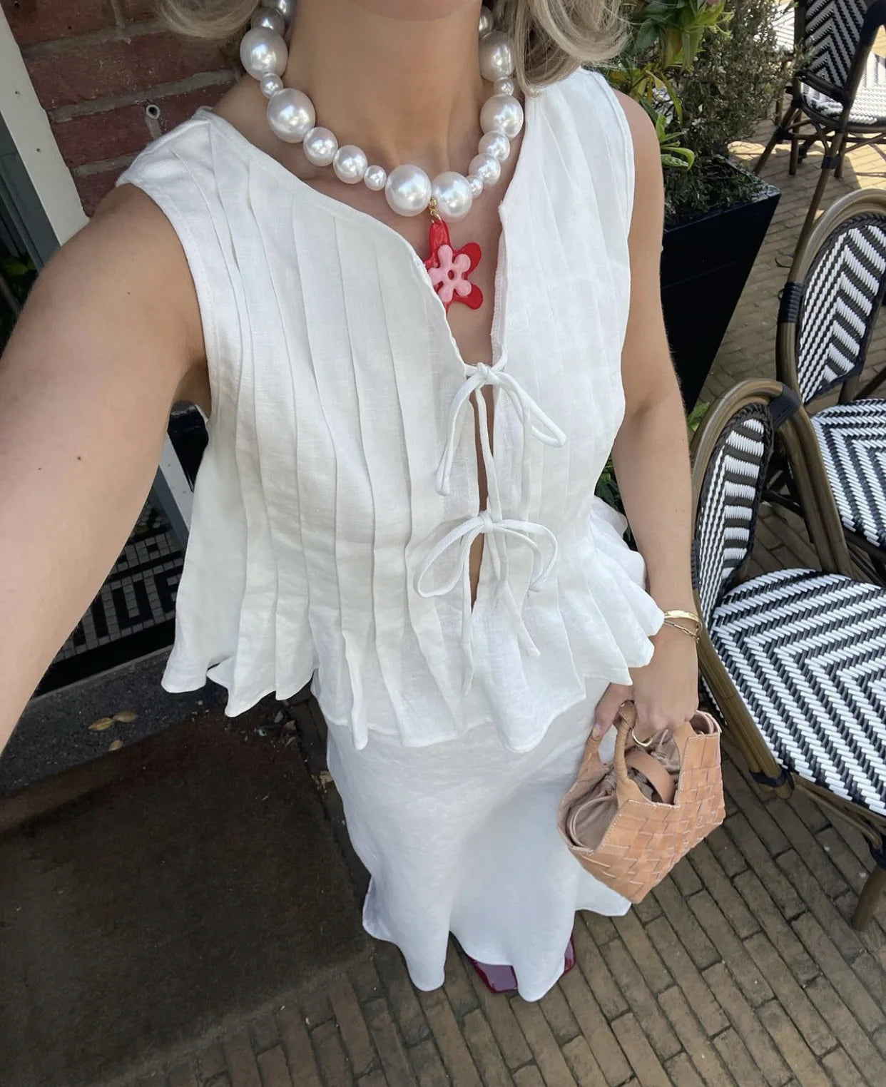 Tossy White Bandage Ribbed Tank Top Shirts For Women Hollow Out Sleeveless Slim Summer Fashion Vest Women's Lace-Up Vest Y2k Top