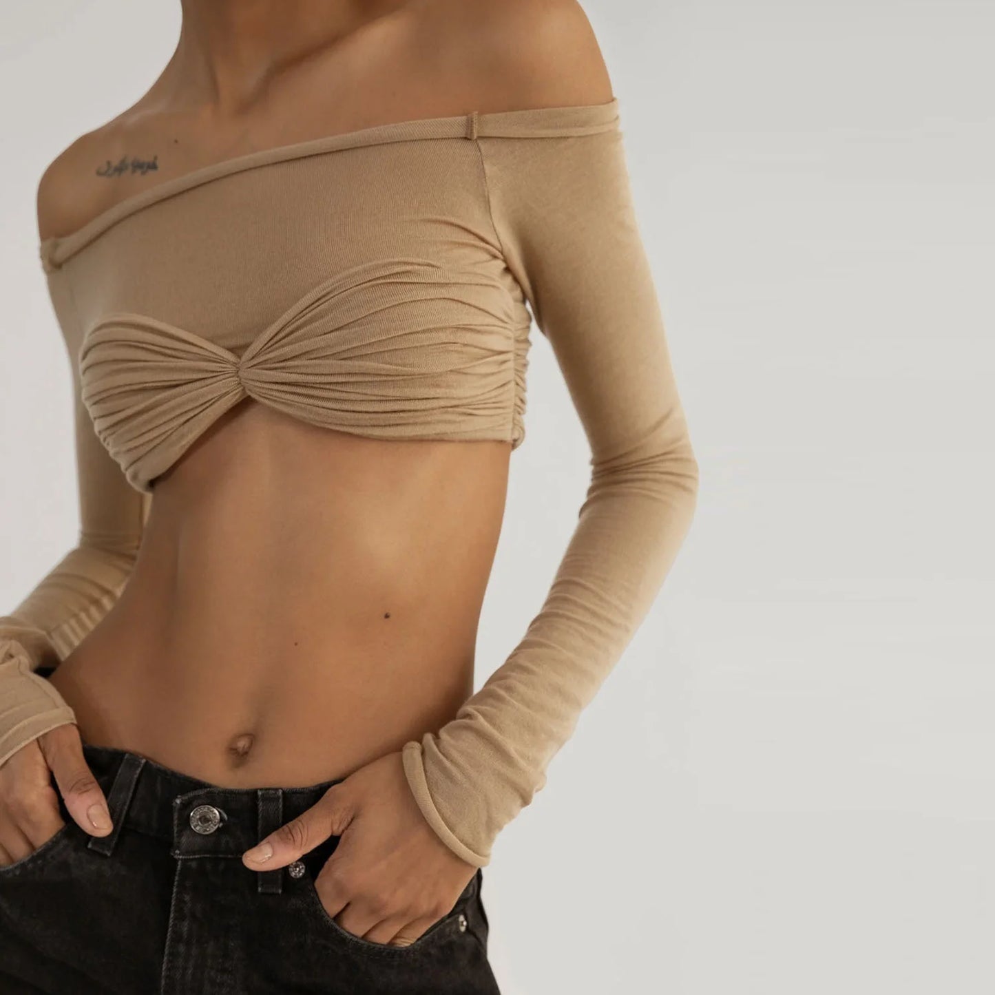 Mozision See Through Mesh Crop Top Women Pullovers Strapless Short Knit Cropped Tops Ladies Tee Shirt Sexy Off-shoulder T-shirt