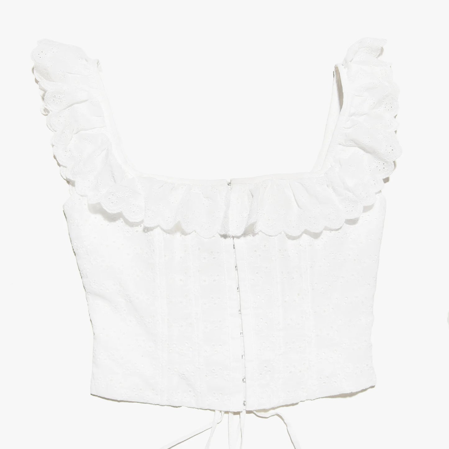 Mingmingxi Summer White Corset Top Sexy 2024 New Arrivals Summer Crop Top Women Lace Up Tanks Top