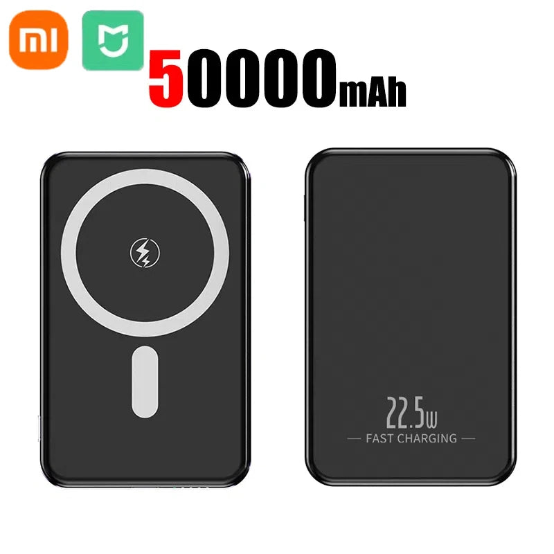 Xiaomi Ultra Slim Power Bank Mac Fast Charge Auxiliary Battery 50000mAh Magnetic Magnet Wireless Charging For IPhone Samsung