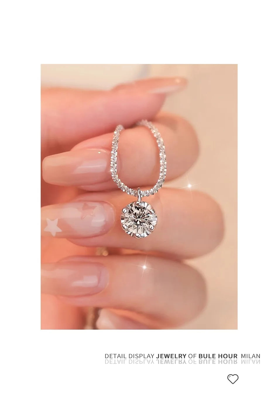 TEN CARATS 1-2CT Women's Necklace Super Sparkly D Color VVS1 Moissanite Pendant S925 sterling silver chain plated 18K white gold