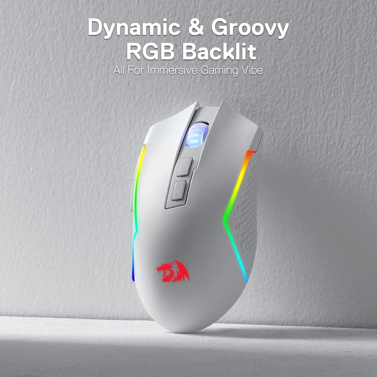 Redragon M693 Wireless/Wired BT & 2.4G Bluetooth Gaming 8000 DPI Mouse 3-Mode Connection RGB Backlight for PC/Mac/Laptop