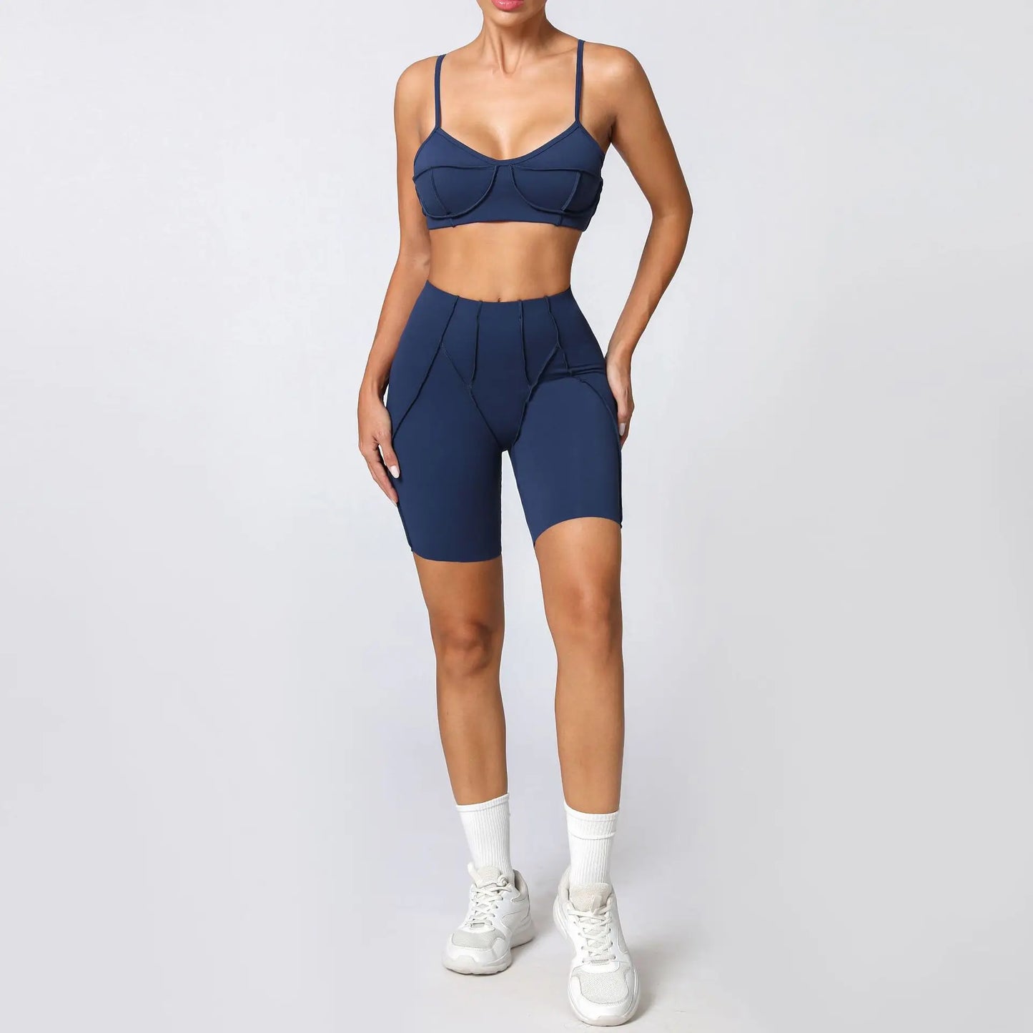 Seamless Yoga Sets Sports Fitness High Waist Hip-lifting Shapeing Trousers Backless Bra Suit Workout Gym Leggings Sets for Women