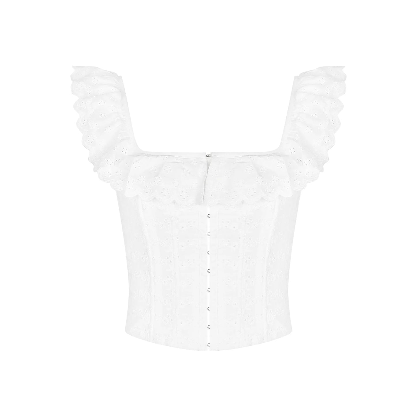Mingmingxi Summer White Corset Top Sexy 2024 New Arrivals Summer Crop Top Women Lace Up Tanks Top