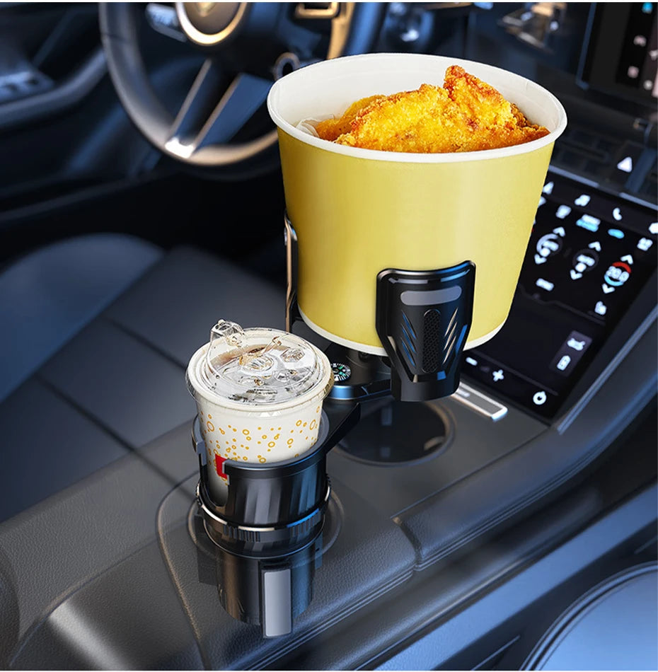 SEAMETAL 2 IN 1 Car Cup Holder Expander Adapter Base Vehicle Drinking Bottle Phone Organizer for Auto Car Styling Accessories
