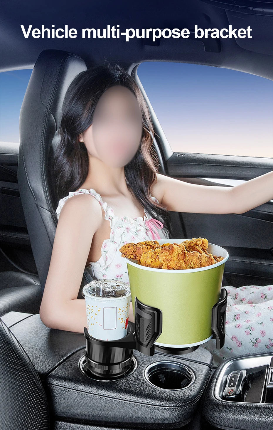 SEAMETAL 2 IN 1 Car Cup Holder Expander Adapter Base Vehicle Drinking Bottle Phone Organizer for Auto Car Styling Accessories