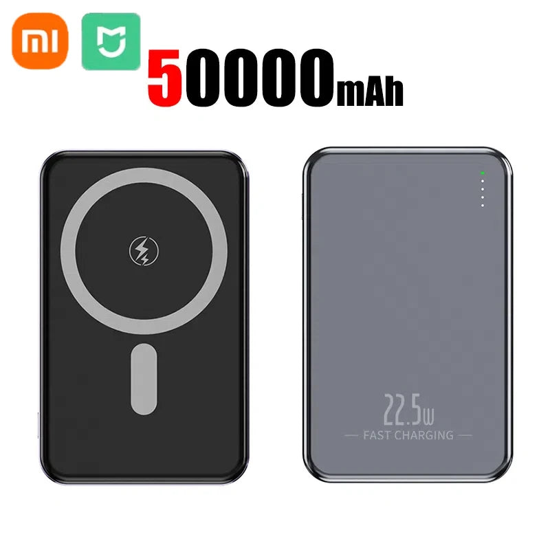 Xiaomi Ultra Slim Power Bank Mac Fast Charge Auxiliary Battery 50000mAh Magnetic Magnet Wireless Charging For IPhone Samsung