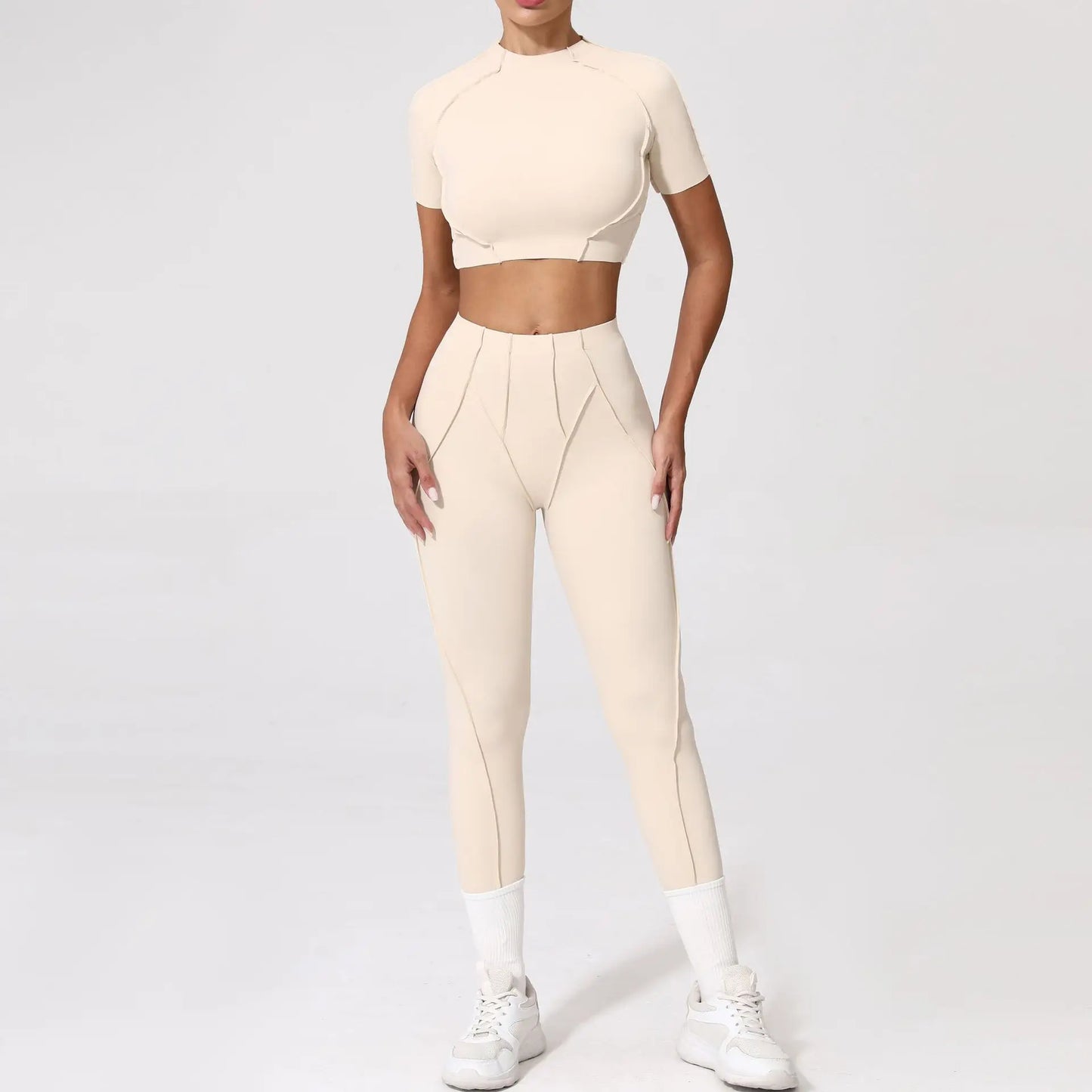 Seamless Yoga Sets Sports Fitness High Waist Hip-lifting Shapeing Trousers Backless Bra Suit Workout Gym Leggings Sets for Women
