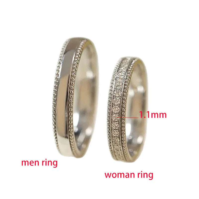TFGLBU New Full Moissanite Ring for Women Couple Set Lab Diamond Rings Real 925 Sterling Silver Certified Band Wholesale Jewelry