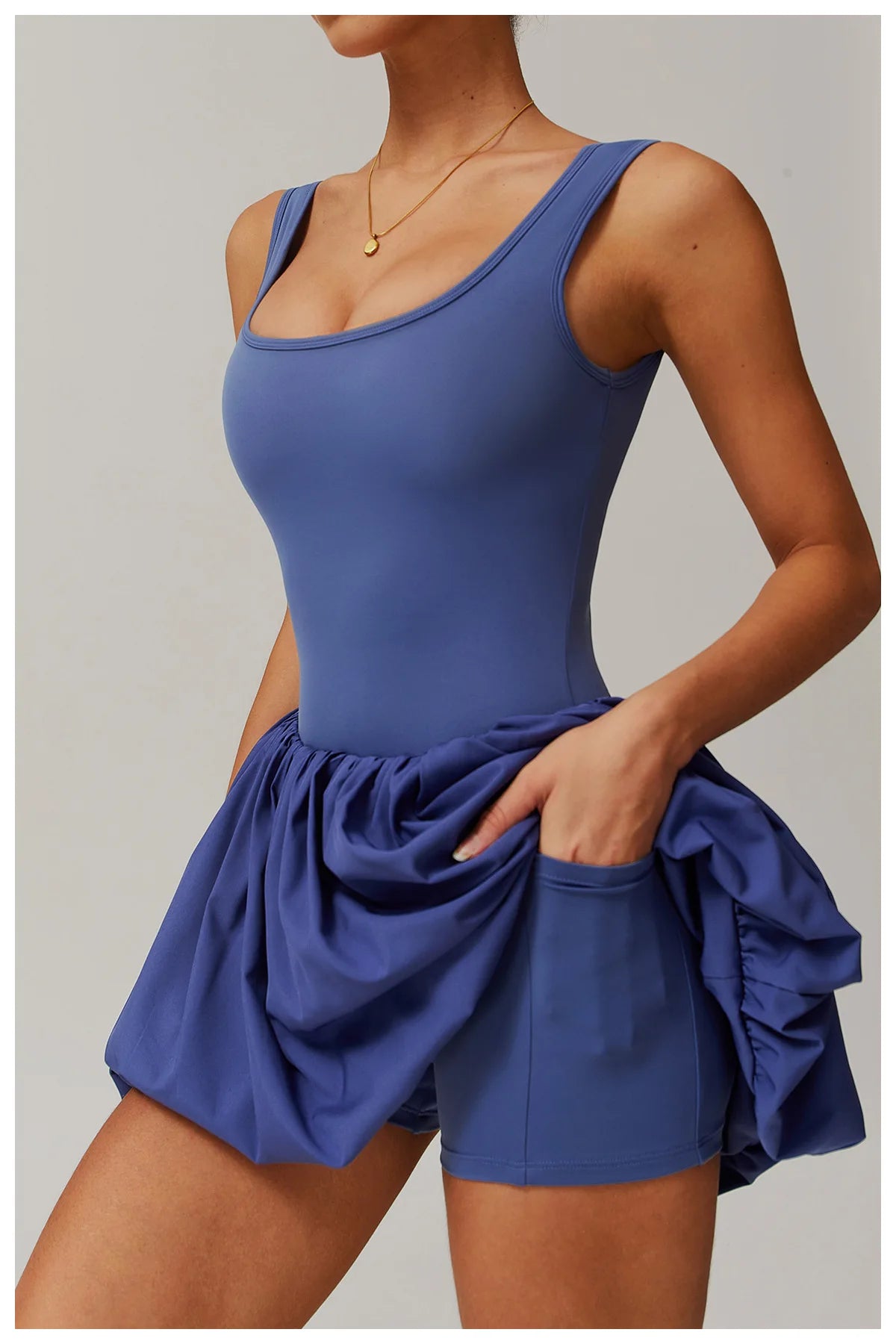 New Fake Two-piece Sports Dress Women's Anti Glare Yoga Jumpsuit Outdoor Running Fitness Tennis Skirt Workout Rompers Yoga Set