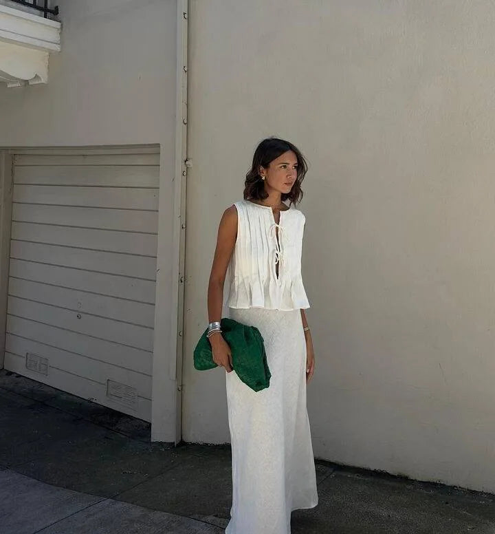 Tossy White Bandage Ribbed Tank Top Shirts For Women Hollow Out Sleeveless Slim Summer Fashion Vest Women's Lace-Up Vest Y2k Top