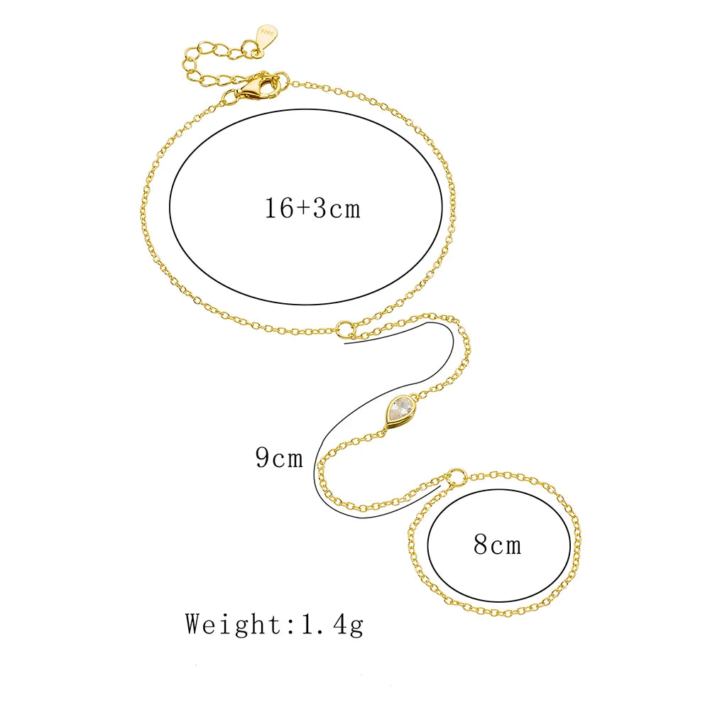 Wholesale Jewelry 925 Sterling Silver 14K Gold Plated Summer Beach Vacation Cz Zircon Layer Bracelet For Women
