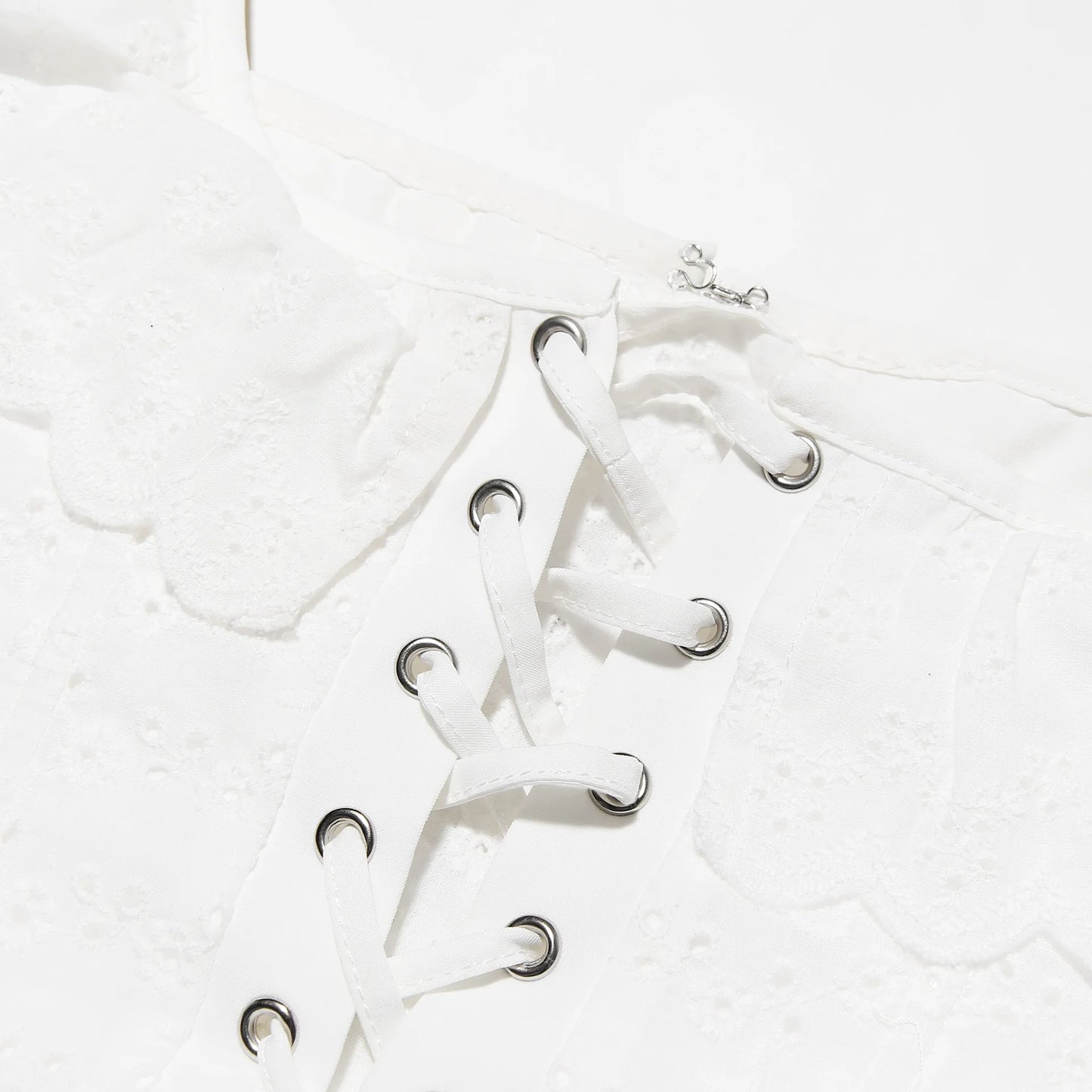 Mingmingxi Summer White Corset Top Sexy 2024 New Arrivals Summer Crop Top Women Lace Up Tanks Top
