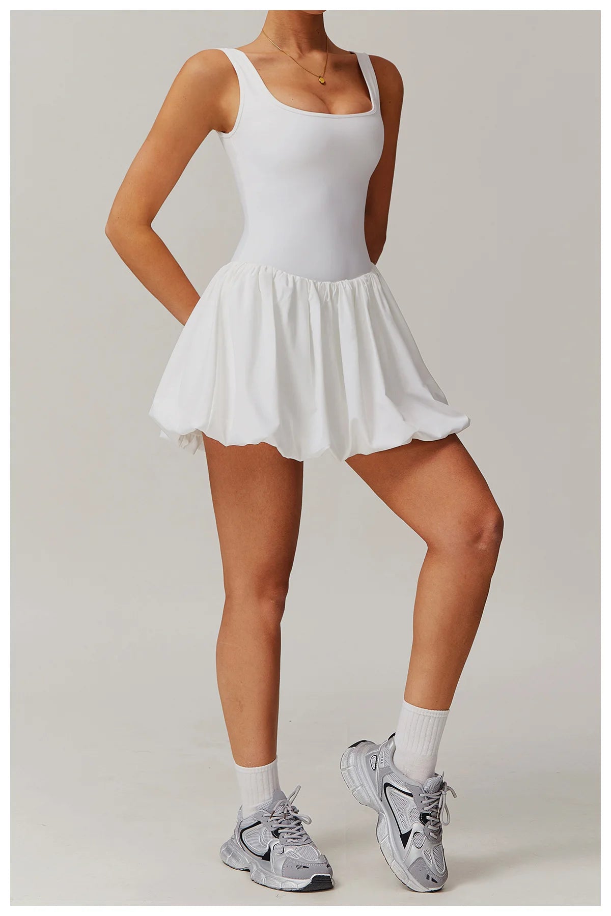 New Fake Two-piece Sports Dress Women's Anti Glare Yoga Jumpsuit Outdoor Running Fitness Tennis Skirt Workout Rompers Yoga Set