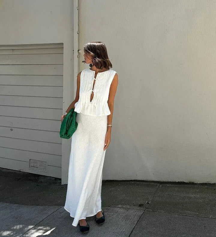 Tossy White Bandage Ribbed Tank Top Shirts For Women Hollow Out Sleeveless Slim Summer Fashion Vest Women's Lace-Up Vest Y2k Top
