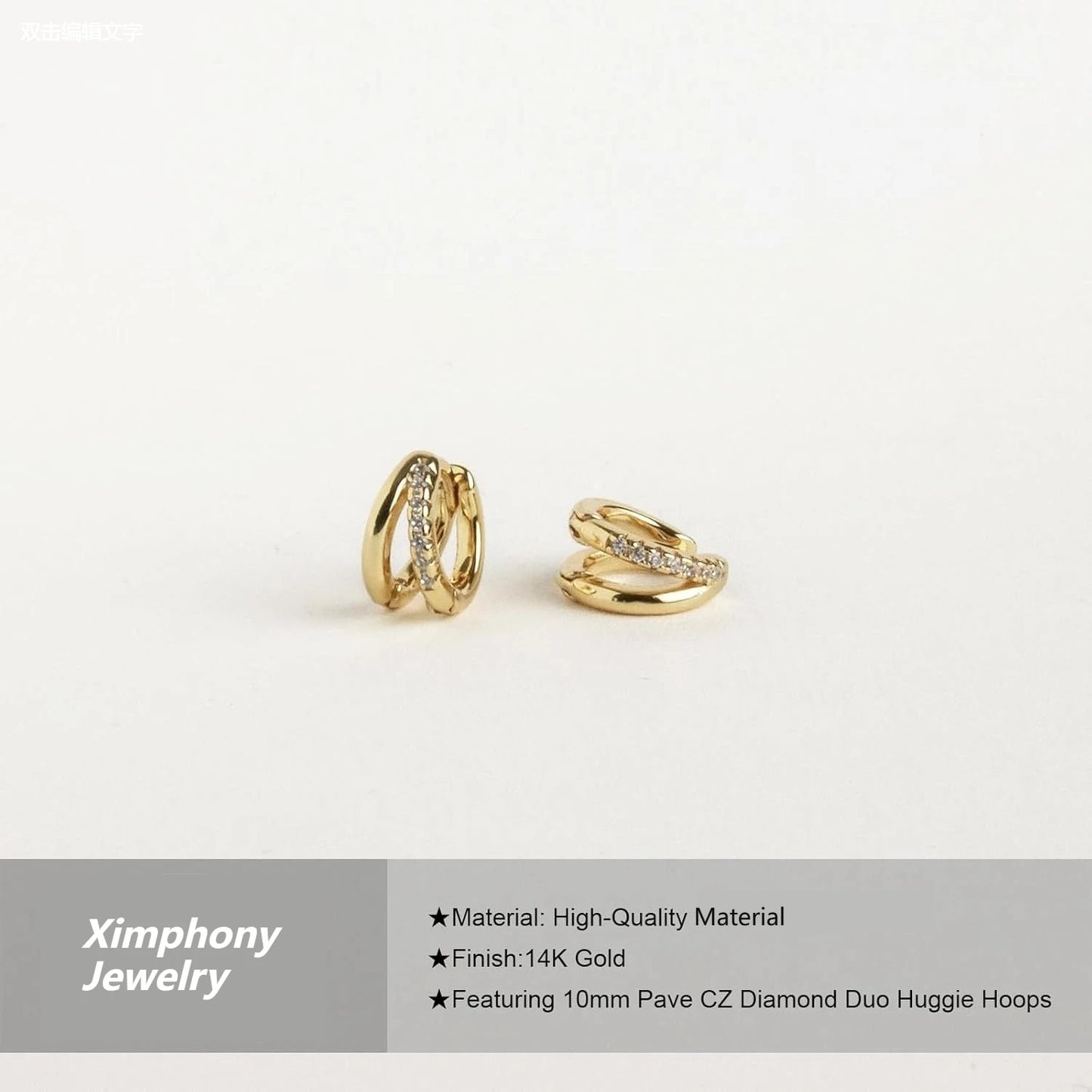 Gold Hoop Earrings for Women,14K Gold Plated Diamond Huggie Hoop Earrings for Women Wedding Gift For Woman Christmas Gift