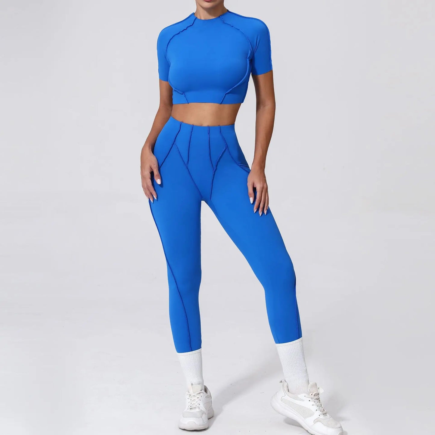 Seamless Yoga Sets Sports Fitness High Waist Hip-lifting Shapeing Trousers Backless Bra Suit Workout Gym Leggings Sets for Women