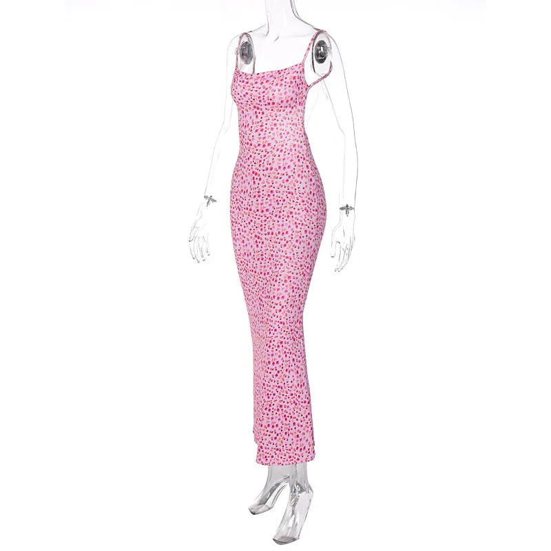 Cryptographic Cottagecore Fairy Floral Sexy Backless Maxi Dress Women Summer Party Club Slip Sundresses Outfits Clothes Vestido