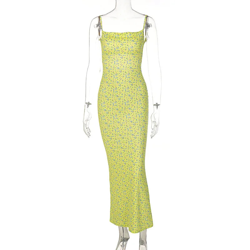 Cryptographic Cottagecore Fairy Floral Sexy Backless Maxi Dress Women Summer Party Club Slip Sundresses Outfits Clothes Vestido