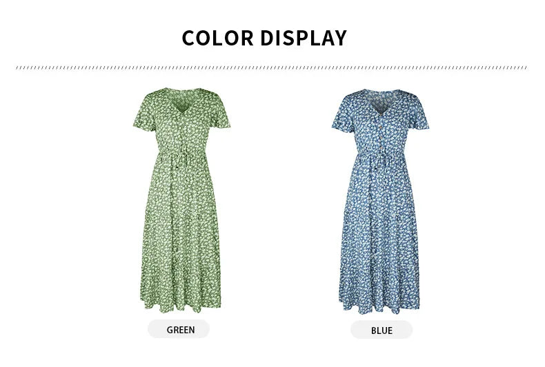 Vintage Floral Dresses for Women Elegant Loose New Slit Dress Summer Beach Holiday Leisure Long Dresses High Waist Print Vestido