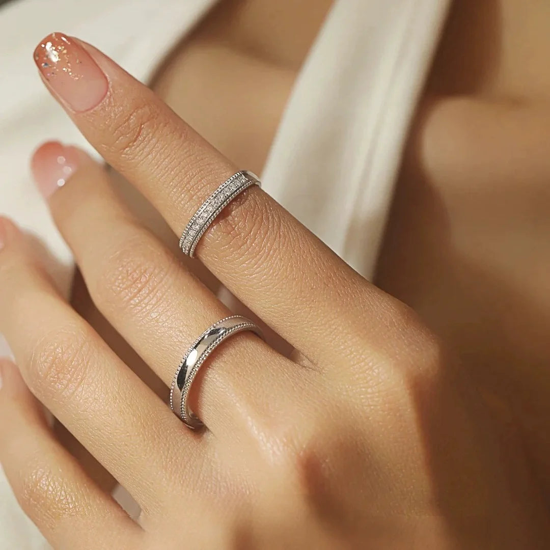 TFGLBU New Full Moissanite Ring for Women Couple Set Lab Diamond Rings Real 925 Sterling Silver Certified Band Wholesale Jewelry