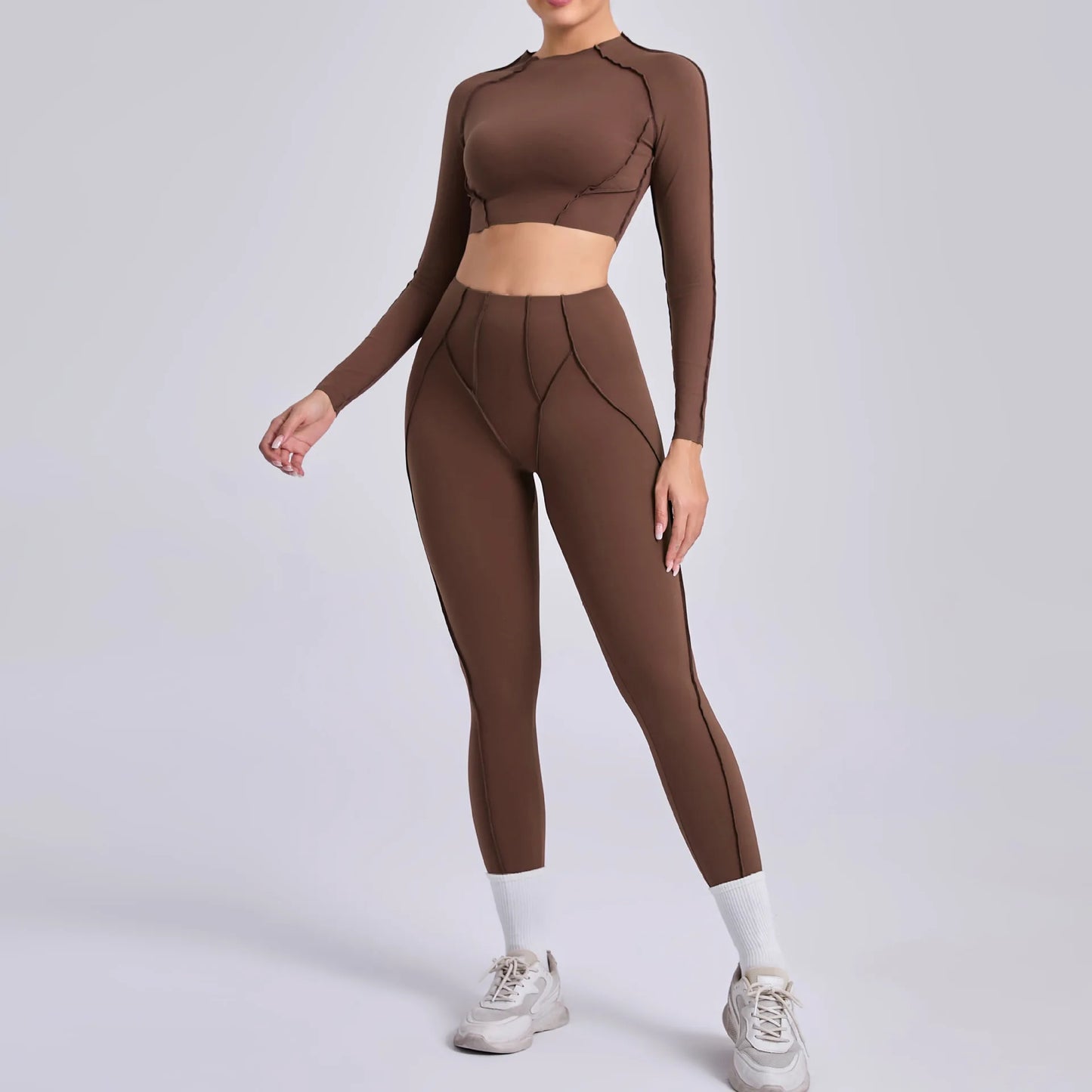 Seamless Yoga Sets Sports Fitness High Waist Hip-lifting Shapeing Trousers Backless Bra Suit Workout Gym Leggings Sets for Women