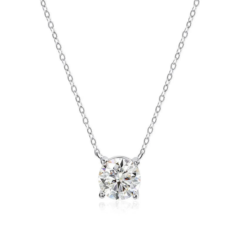 Smyoue 1-5CT Rose Gold Color Moissanite Necklace for Women D Color Sparkling Classic Lab Diamon Pendant Sterling Silver 925 GRA